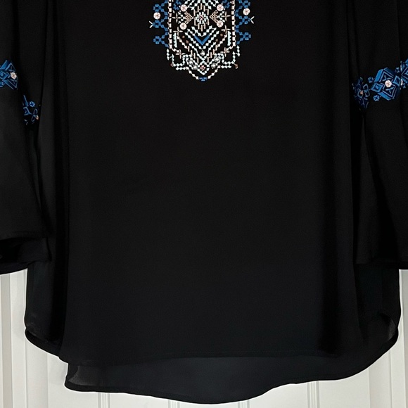 Ivanka Trump black Blouse with beautiful embroidery. Size S - Picture 2 of 10